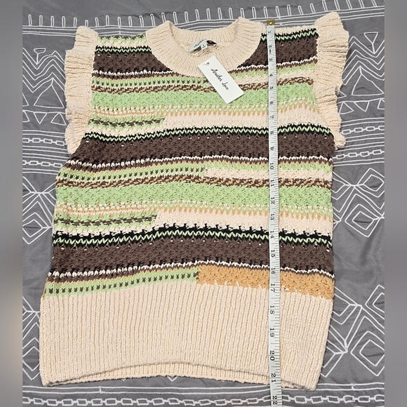 Another Love Crochet Knit Crewneck Sweater Vest Size Small - Picture 2 of 6